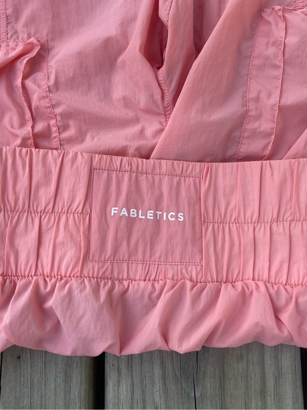 Fabletics Coral Pink Nylon Windbreaker Jacket - Picture 3 of 3